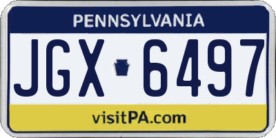 PA license plate JGX6497