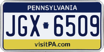 PA license plate JGX6509