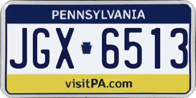 PA license plate JGX6513