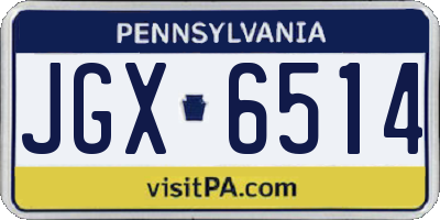 PA license plate JGX6514