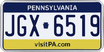 PA license plate JGX6519
