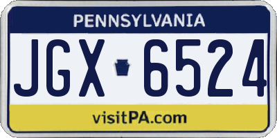 PA license plate JGX6524