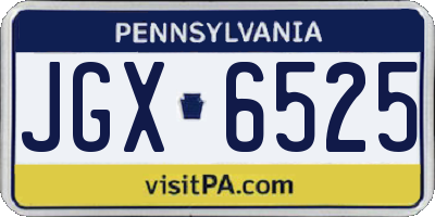 PA license plate JGX6525