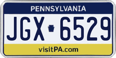 PA license plate JGX6529