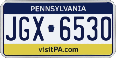 PA license plate JGX6530