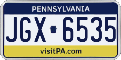 PA license plate JGX6535