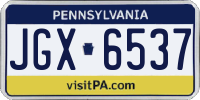 PA license plate JGX6537