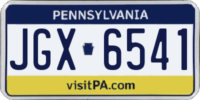 PA license plate JGX6541