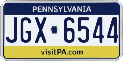 PA license plate JGX6544
