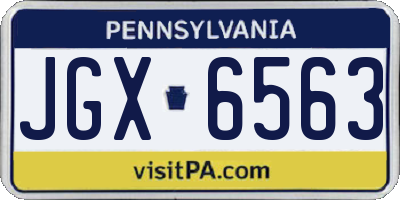 PA license plate JGX6563