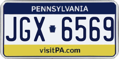 PA license plate JGX6569