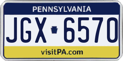 PA license plate JGX6570