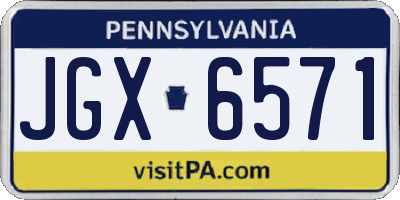 PA license plate JGX6571