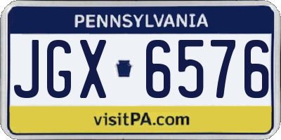 PA license plate JGX6576