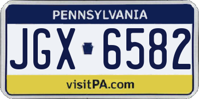 PA license plate JGX6582
