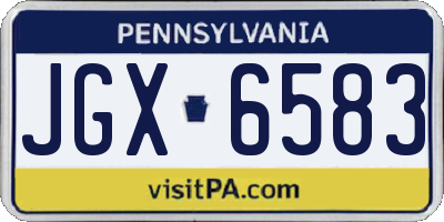 PA license plate JGX6583