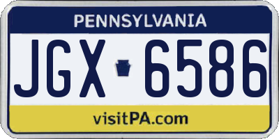 PA license plate JGX6586
