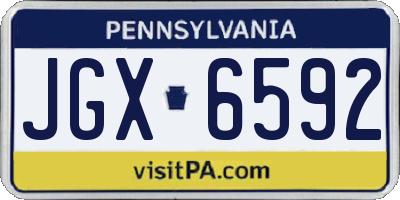 PA license plate JGX6592