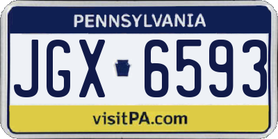PA license plate JGX6593