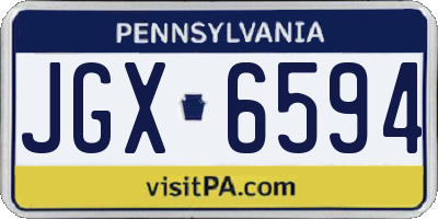 PA license plate JGX6594