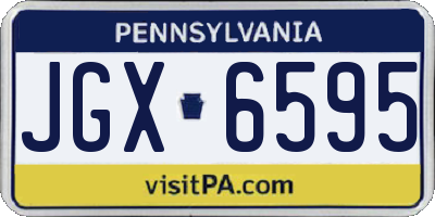PA license plate JGX6595