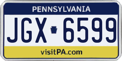 PA license plate JGX6599