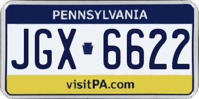 PA license plate JGX6622