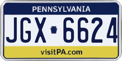 PA license plate JGX6624