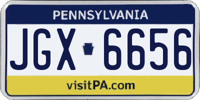 PA license plate JGX6656
