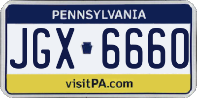 PA license plate JGX6660