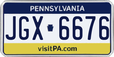 PA license plate JGX6676