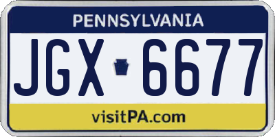 PA license plate JGX6677