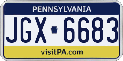 PA license plate JGX6683