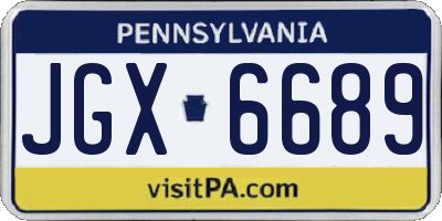 PA license plate JGX6689