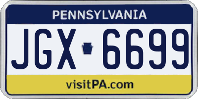PA license plate JGX6699