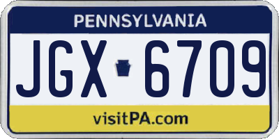 PA license plate JGX6709