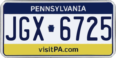 PA license plate JGX6725