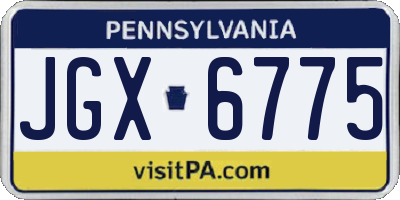 PA license plate JGX6775