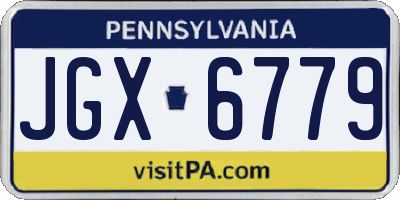 PA license plate JGX6779