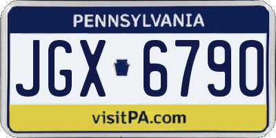 PA license plate JGX6790
