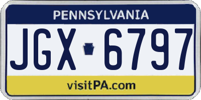 PA license plate JGX6797