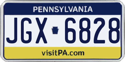 PA license plate JGX6828