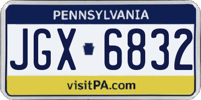 PA license plate JGX6832