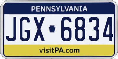 PA license plate JGX6834