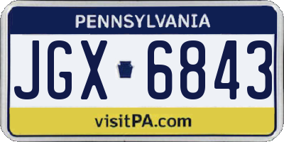 PA license plate JGX6843