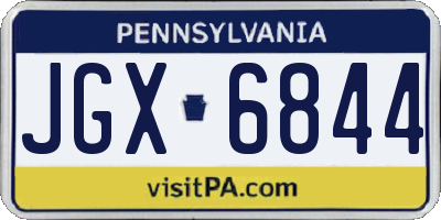 PA license plate JGX6844