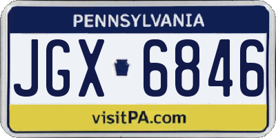 PA license plate JGX6846