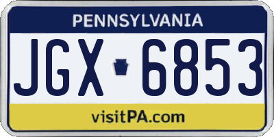 PA license plate JGX6853