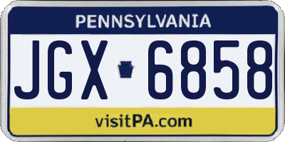PA license plate JGX6858