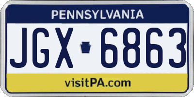 PA license plate JGX6863